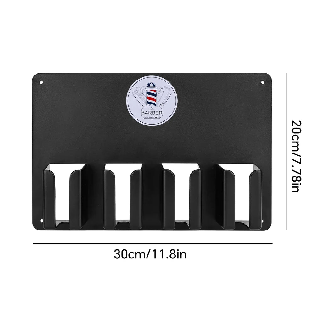 4-Slot Wall Mount Hair Clipper Holder | Rust-Proof Barber Rack