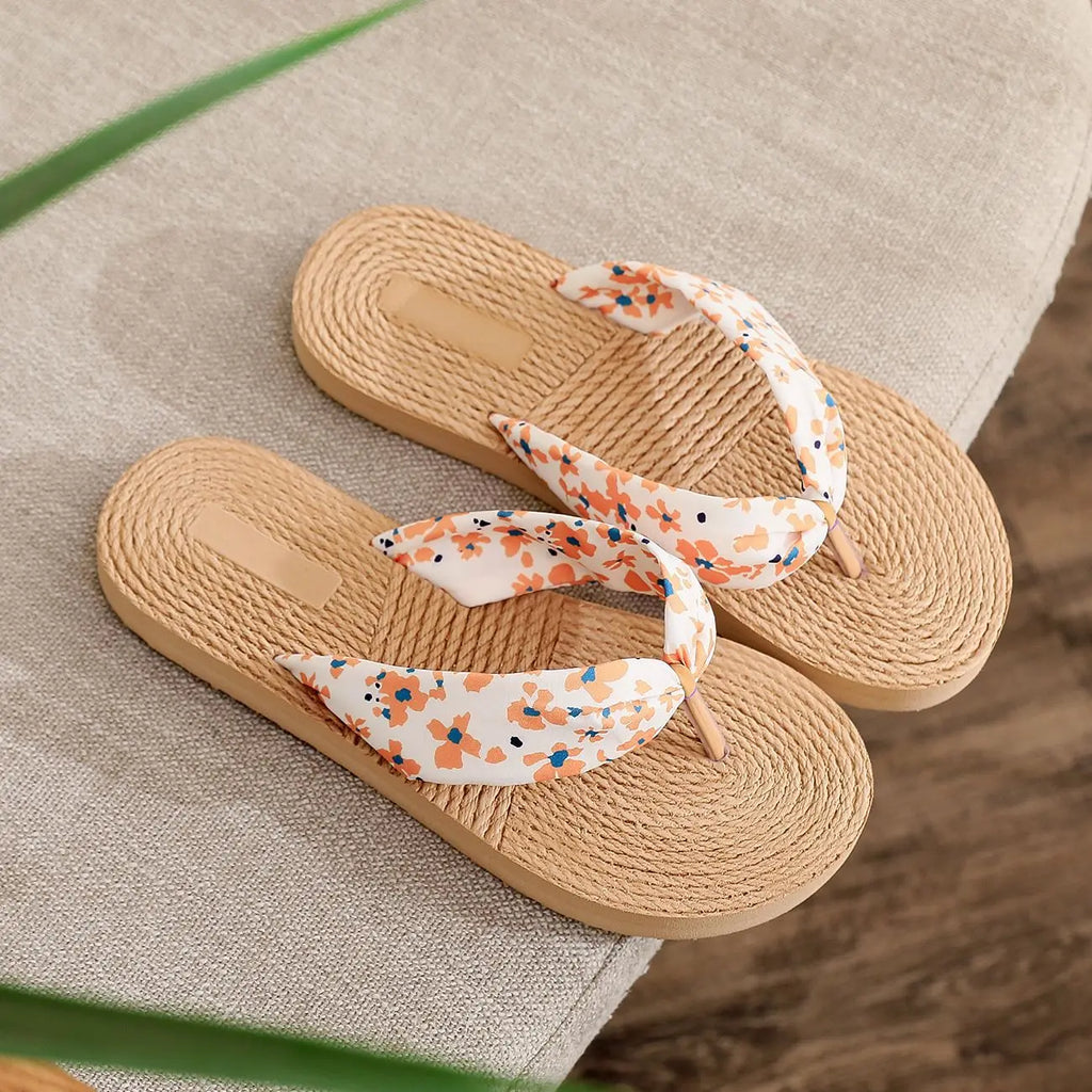 Women's Floral Flip Flops Non-Slip Beach Slides & Sandals