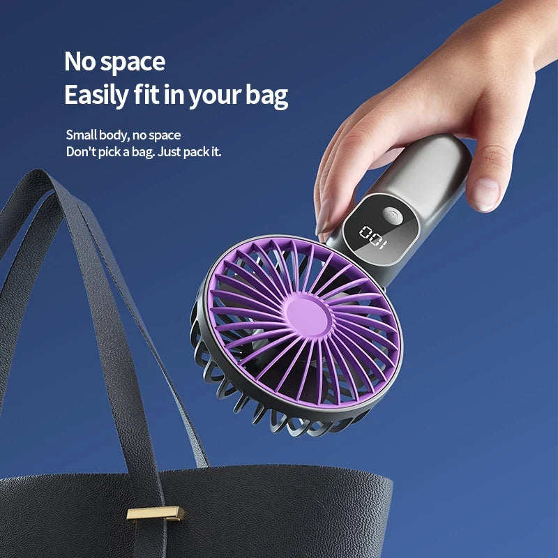 HOMEFISH Foldable Mini Handheld Fan | 6 Speed USB Rechargeable