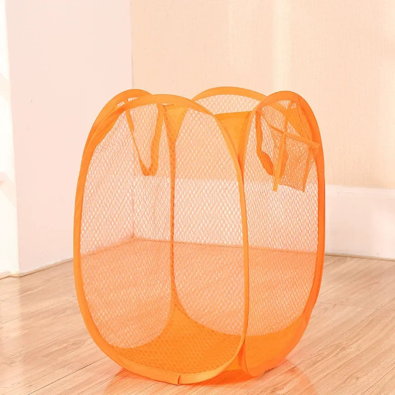 Foldable Pop-Up Mesh Laundry Basket | 70L Collapsible Hamper