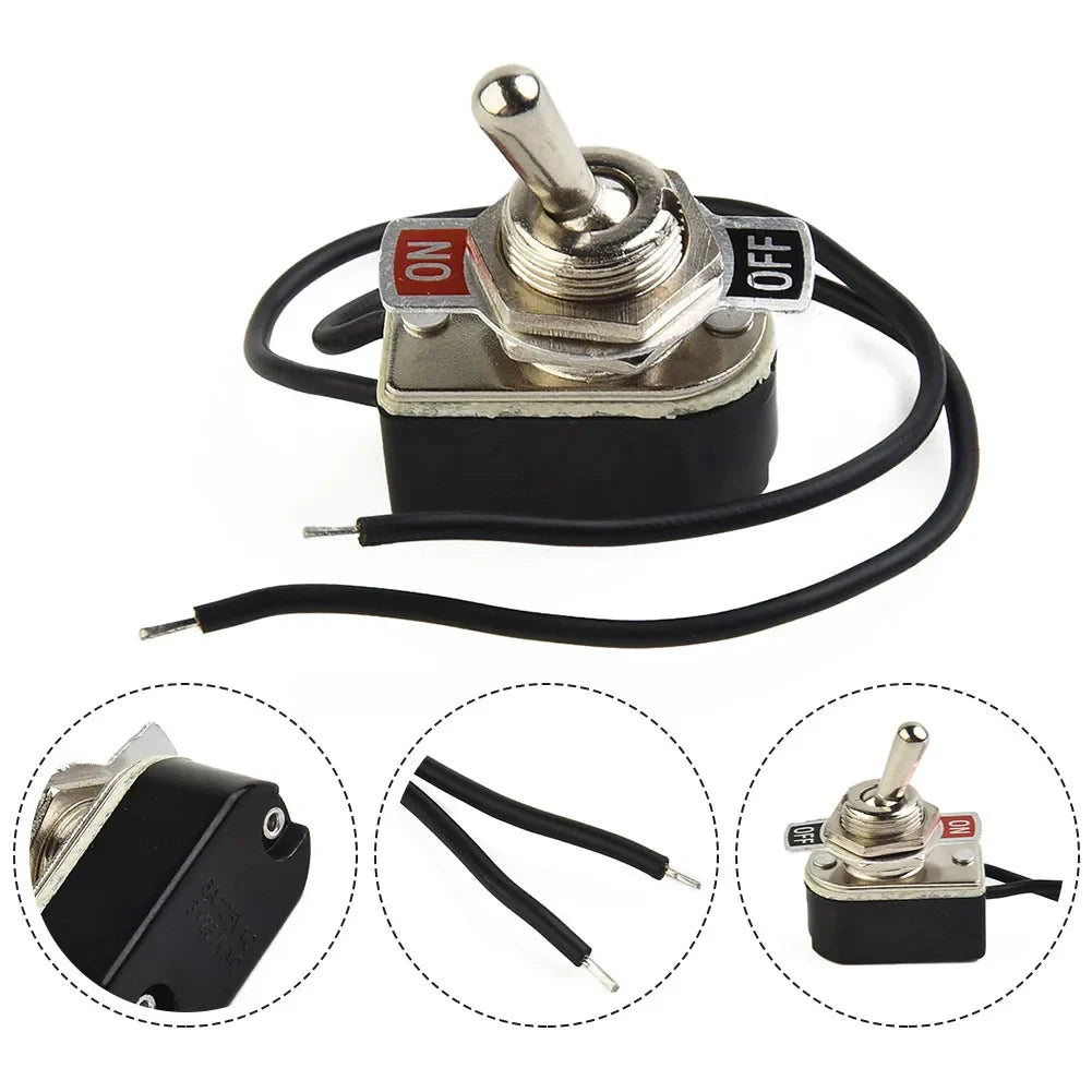 6A SPST Prewired Rocker Toggle Switch ON/OFF – 12mm Panel