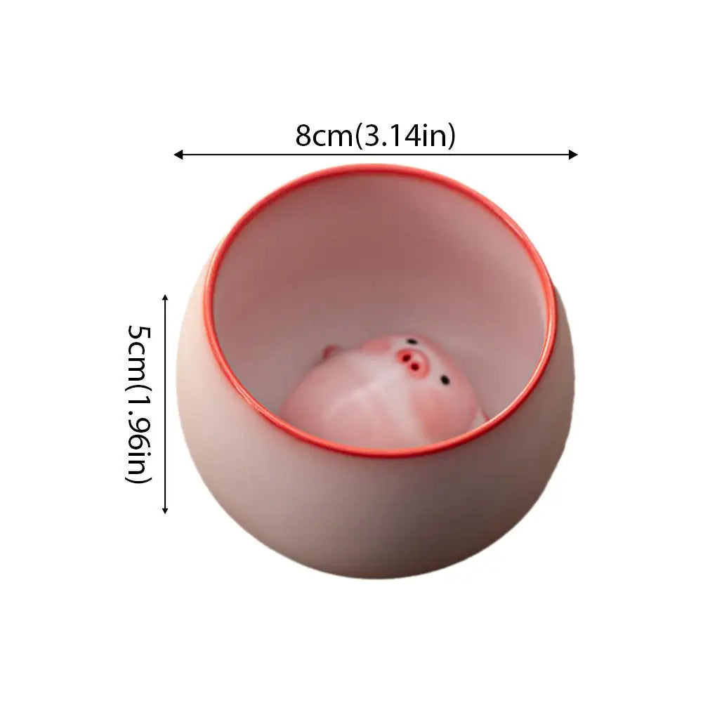 Ceramic Bubble-Blowing Pig Tea Cup Set – Fun Tea Pet Gift