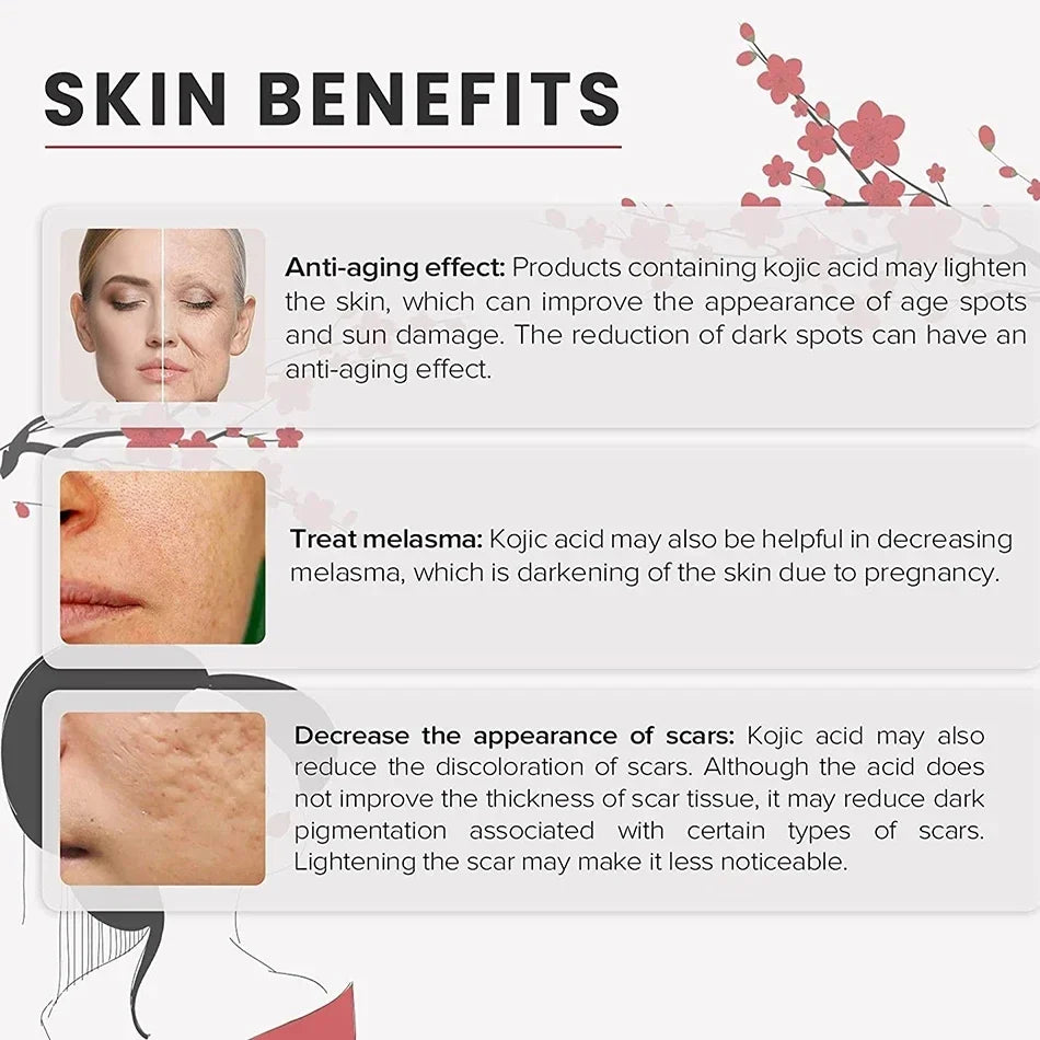 Kojic Acid Serum Strong Brightening Whitening Cream Spots Fine Lines