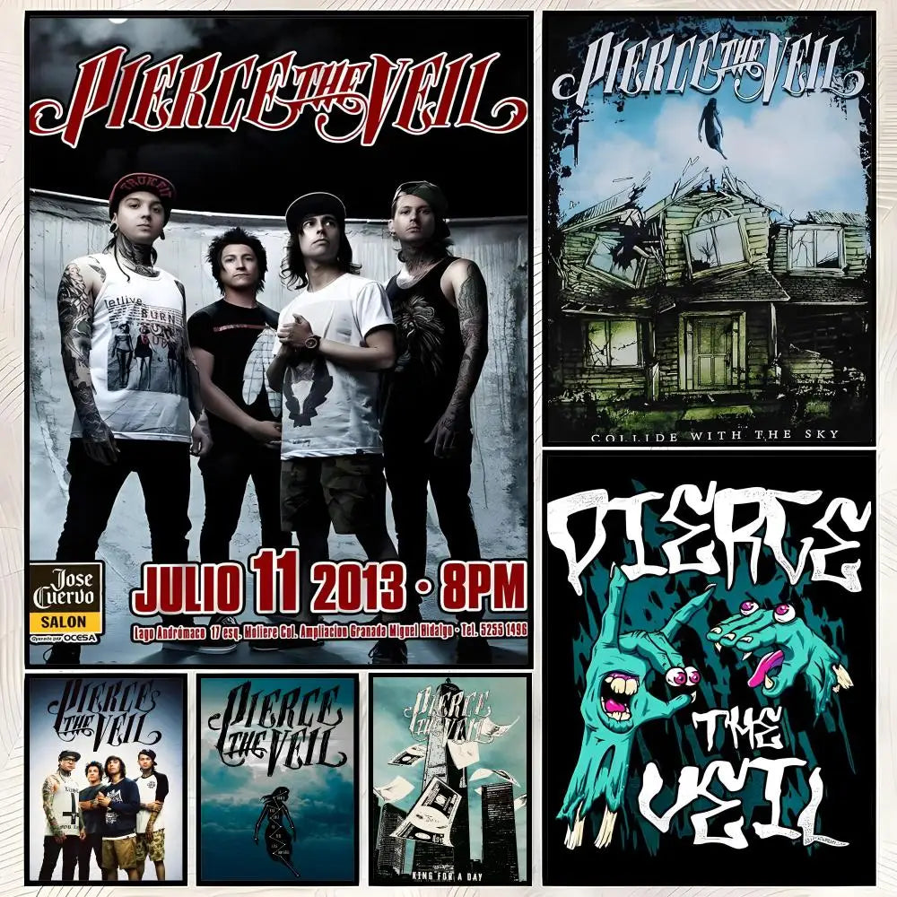 Pierce The Veil HD PVC Wall Poster – Self-Stick Waterproof