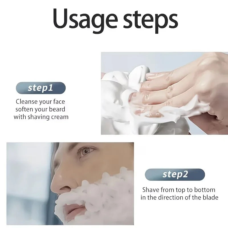 Men's Manual Razor | Steel Blades & Precision Trimmer