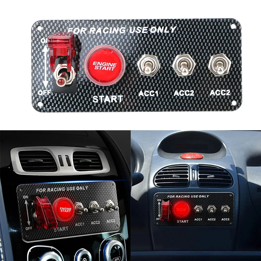 12V LED Ignition Switch Panel – Racing Car Engine Start Button