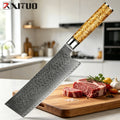 XITUO 7" Nakiri Knife – Japanese Damascus Steel Chef Knife