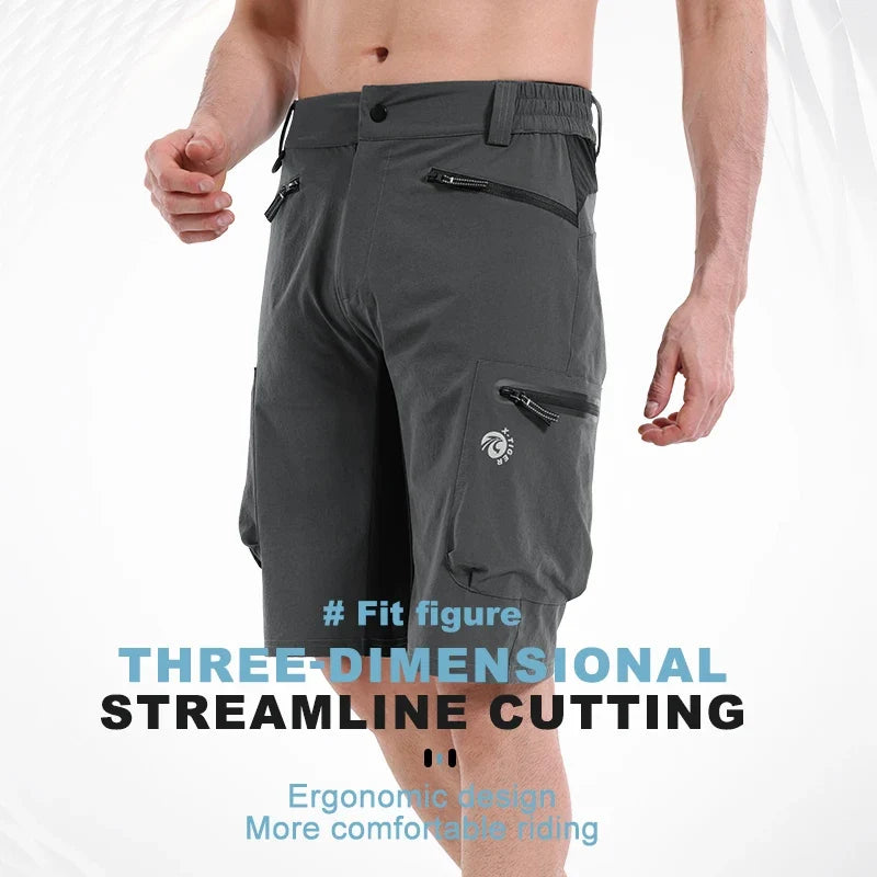 X-TIGER Men's MTB Cycling Shorts – Multi-Pocket, Quick Dry