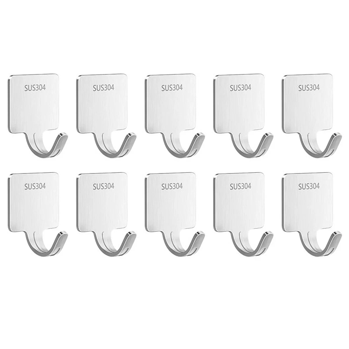 No Drill Towel Hooks Stainless Steel Wall Coat Hangers Keys Clothes
