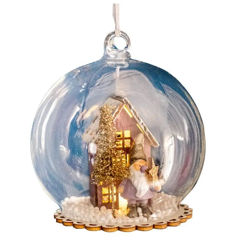 Christmas Micro Landscape Glass Ball Condole Tree Hanging Light
