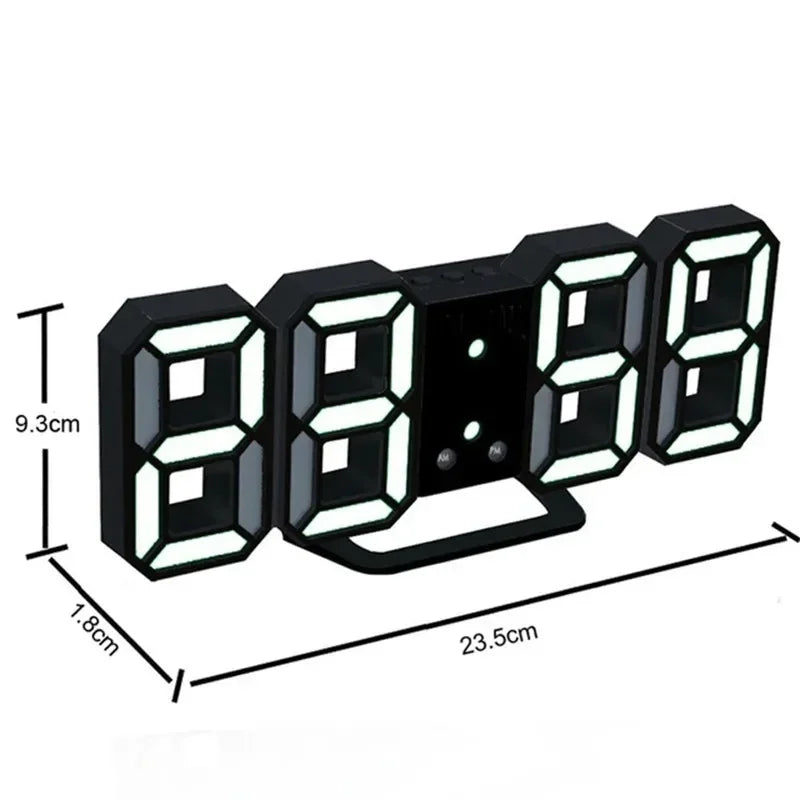 3D LED Digital Desk Clock – Alarm, Date & Temperature