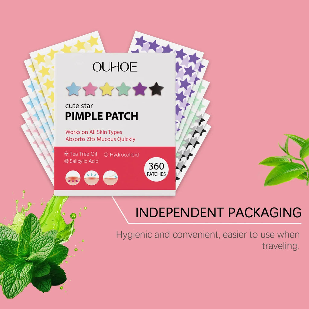Star-Shaped Hydrocolloid Pimple Patches 360pc | Acne Dots