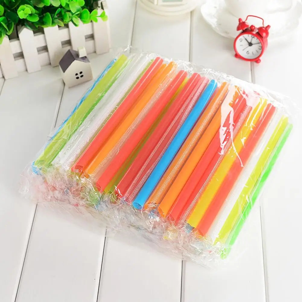 Colorful Wide Boba Straws 100pcs – Milk Tea & Party Straws