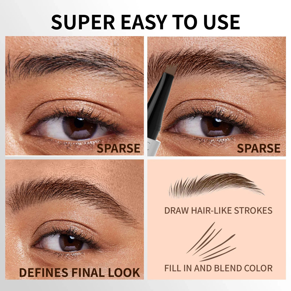 QIC 4-Tip Microblading Brow Pen – Waterproof & Long-Lasting