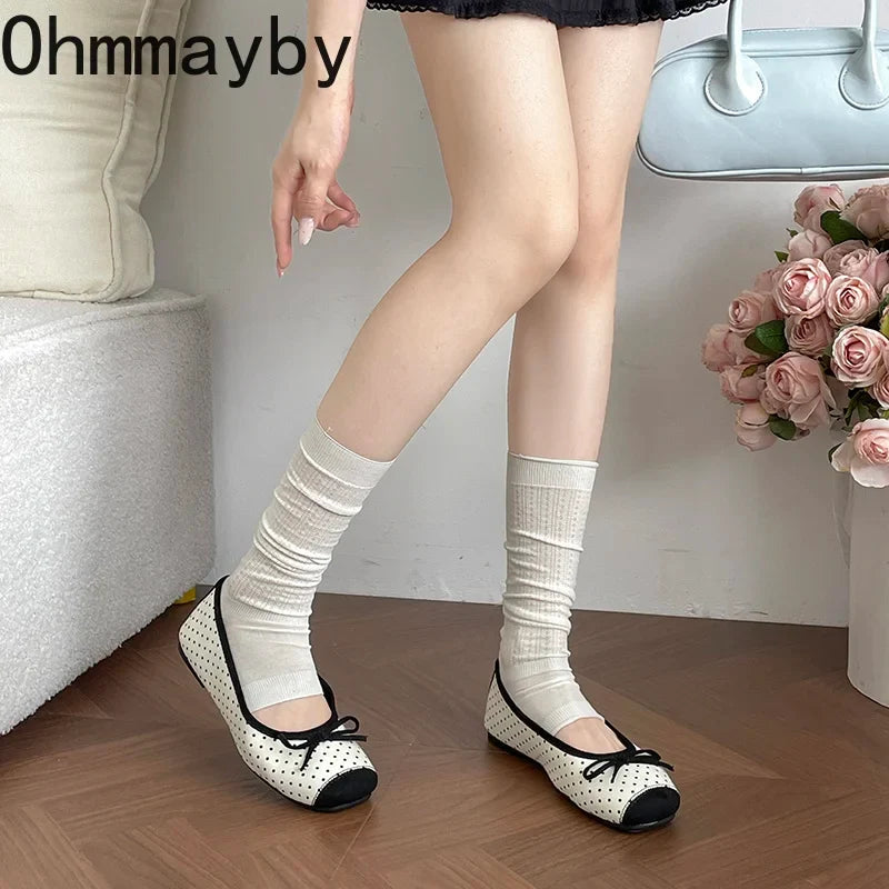 Butterfly-Knot Women's Mary Jane Ballet Flats | Slip-On Dress Shoes