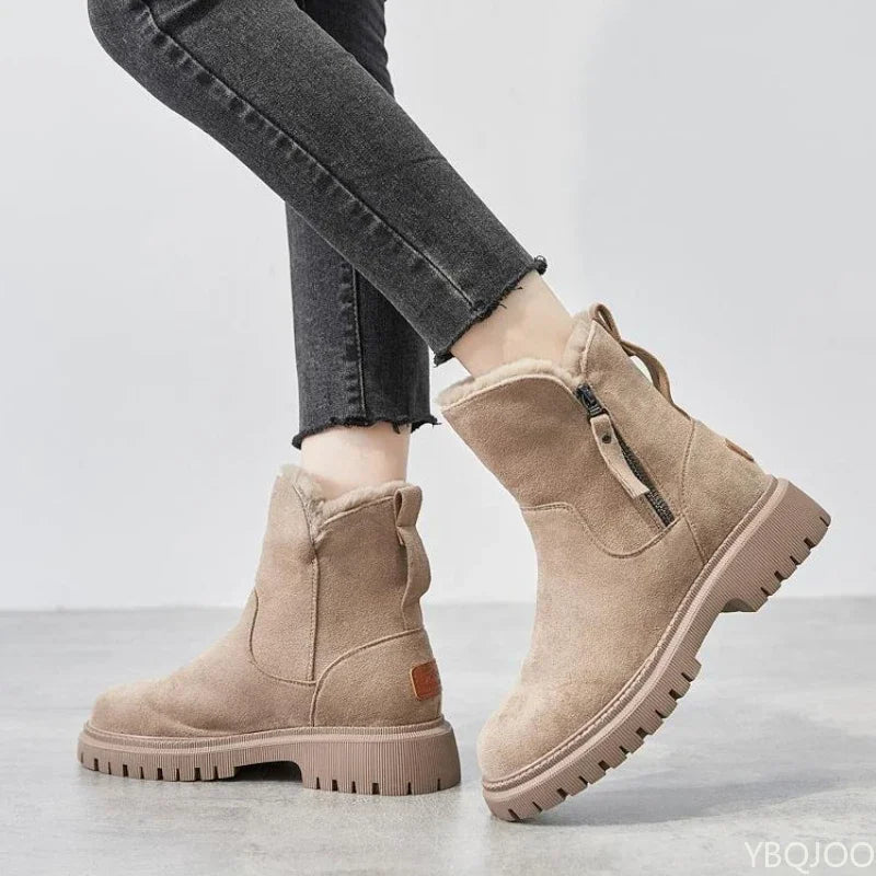 YBQJOO Women's Winter Snow Boots – Warm Anti-Slip Ankle Boot