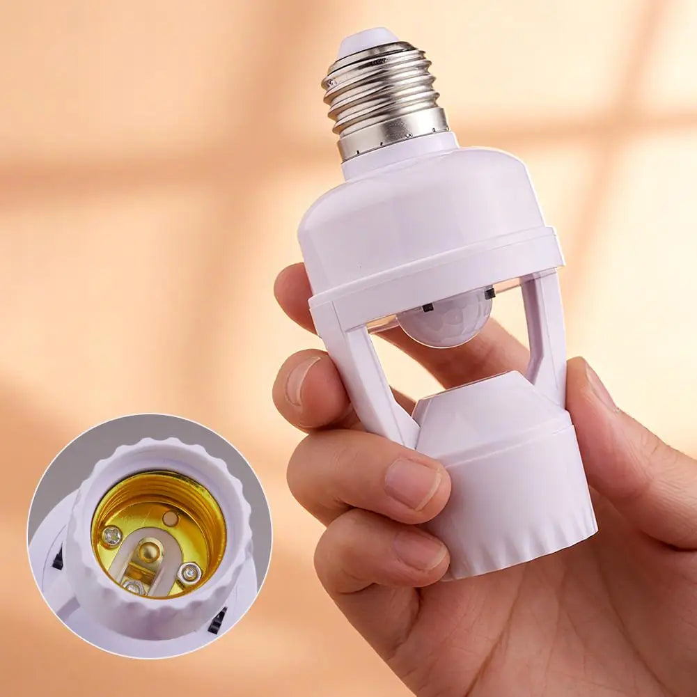 E27 PIR Motion Sensor Lamp Holder – Auto On/Off Light Socket