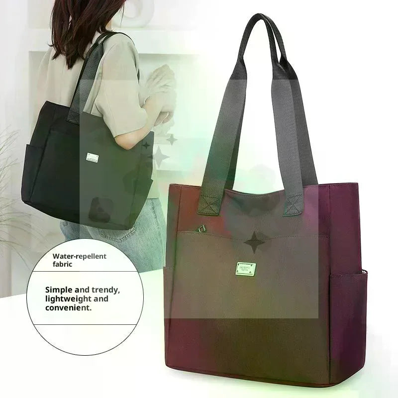 Lightweight Waterproof Nylon Shoulder Tote Bag | Large Capacity
