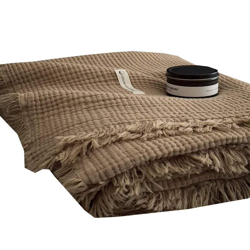 4-Layer Cotton Muslin Throw Blanket – All-Season Adult