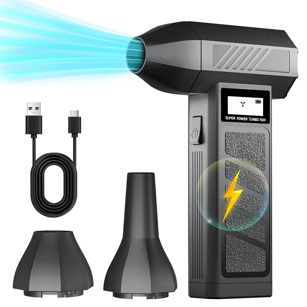Portable Electric Air Duster Turbo Jet Blower – Type-C, 4 Gears