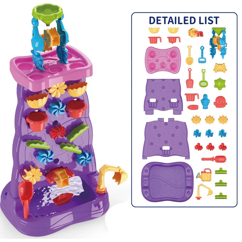 Kids Waterfall Water & Sand Sensory Table | Outdoor Toddler Toy