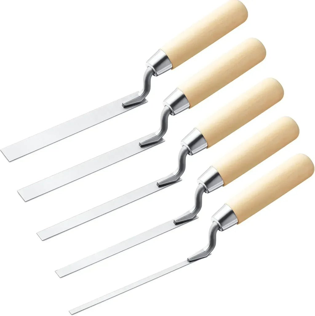 5-Piece Carbon Steel Plastering Trowel Set – 5 Blade Widths