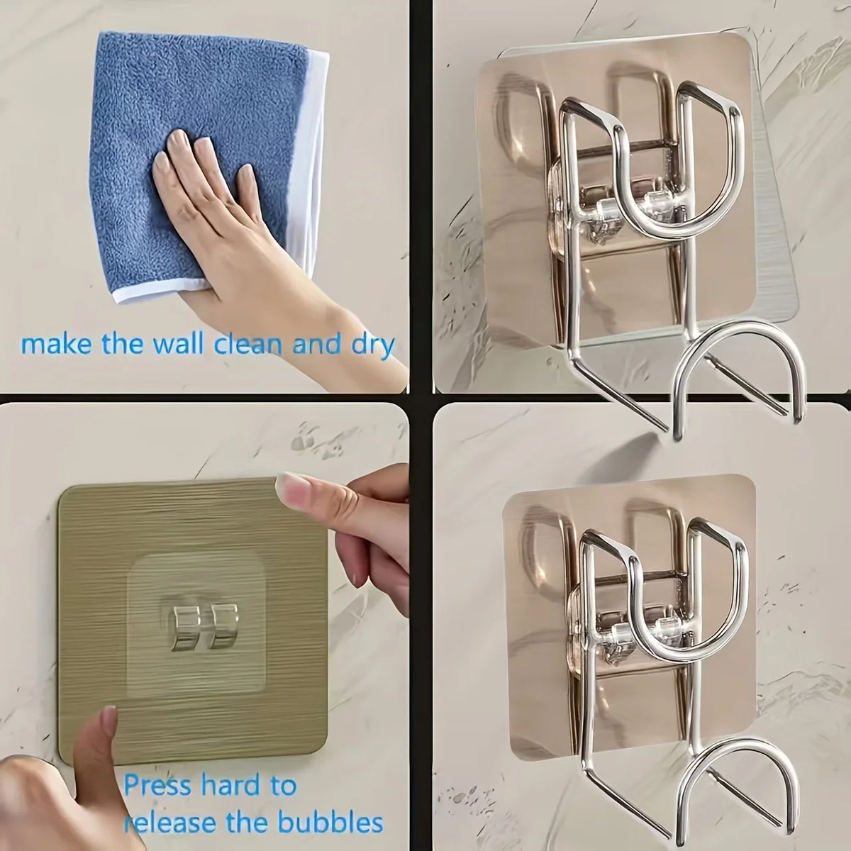 20pc No-Drill Wall-Mounted Hooks – Bathroom & Kitchen Storage