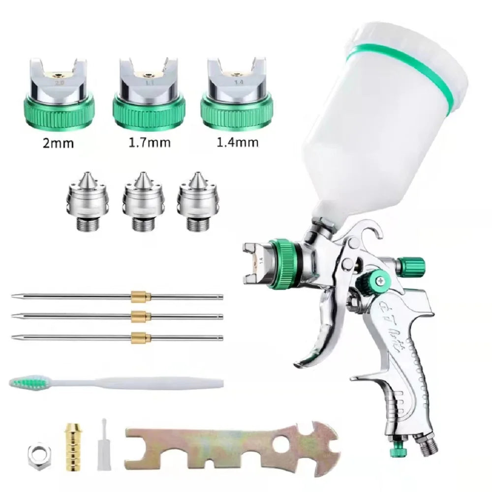 HVLP Spray Gun Adjustable Metal Atomizing Painting Aerograph Cars