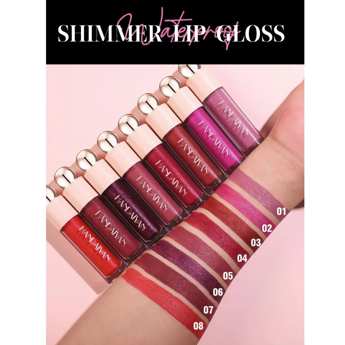 Handaiyan Shimmer Lip Gloss – Matte, Waterproof & Hydrating