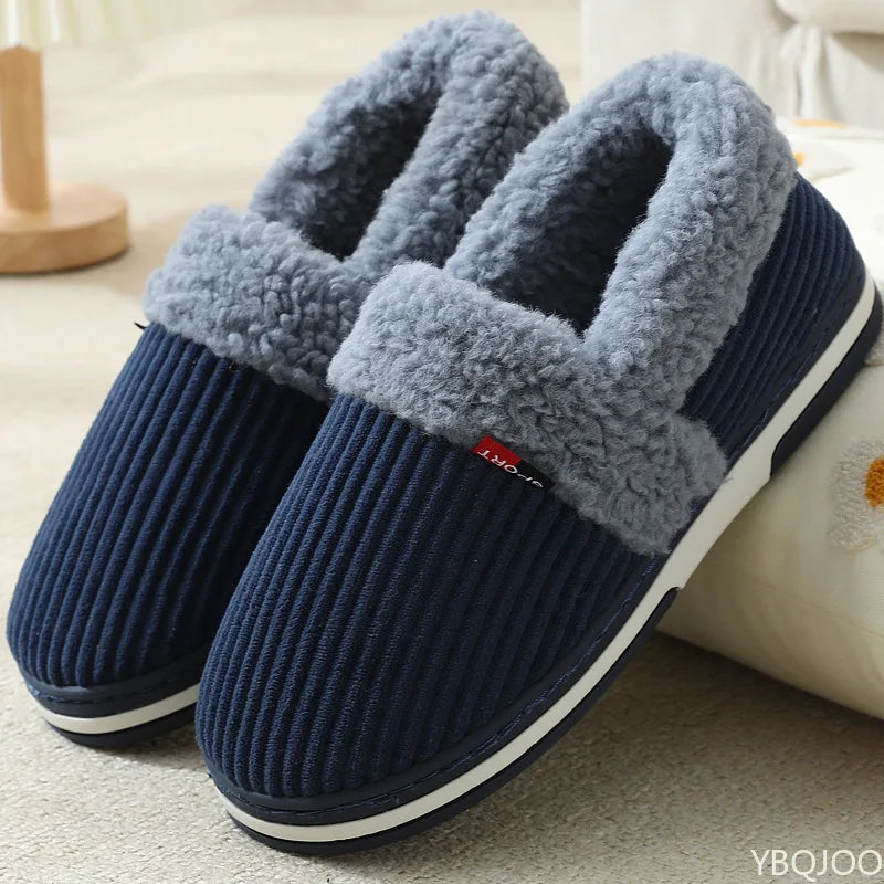 Winter Indoor Plush Slippers – Fluffy Non-Slip Cotton House Shoes