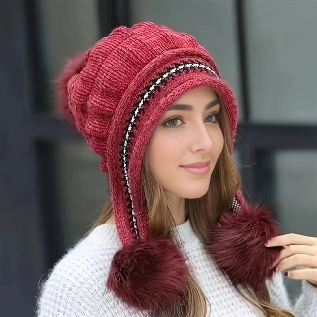 Women's Thick Knit Stretch Beanie Hat | Winter Skull Cap