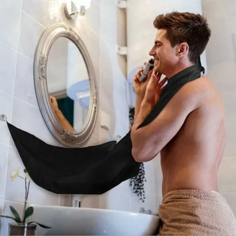 Waterproof Beard Apron Hair Catcher Shaving Bib & Trimmer Holder