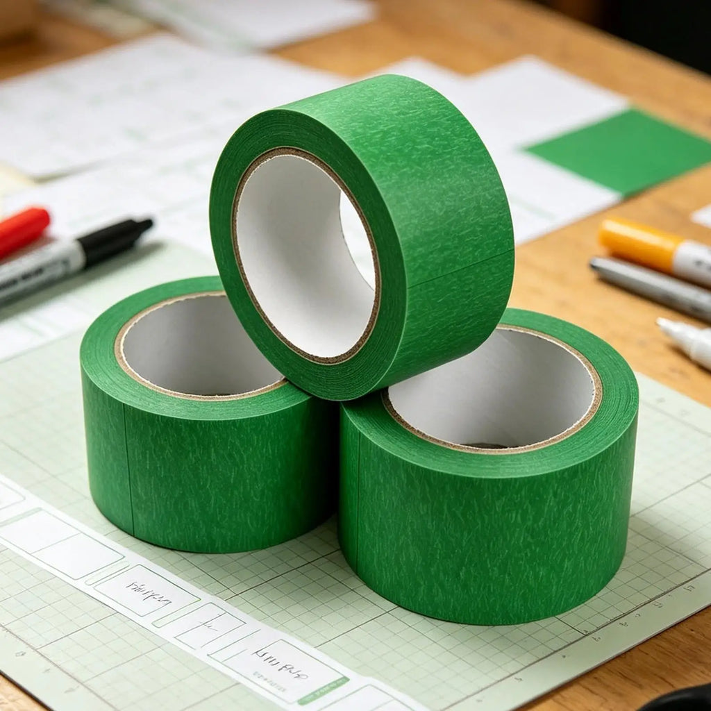Green Painter's Masking Tape – Clean Edge, Residue-Free 3 Rolls