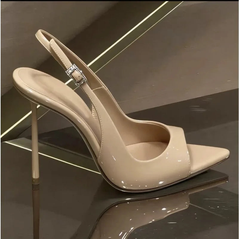 Women's High Heel Ankle Strap Mule Sandals – Elegant Dress Shoes