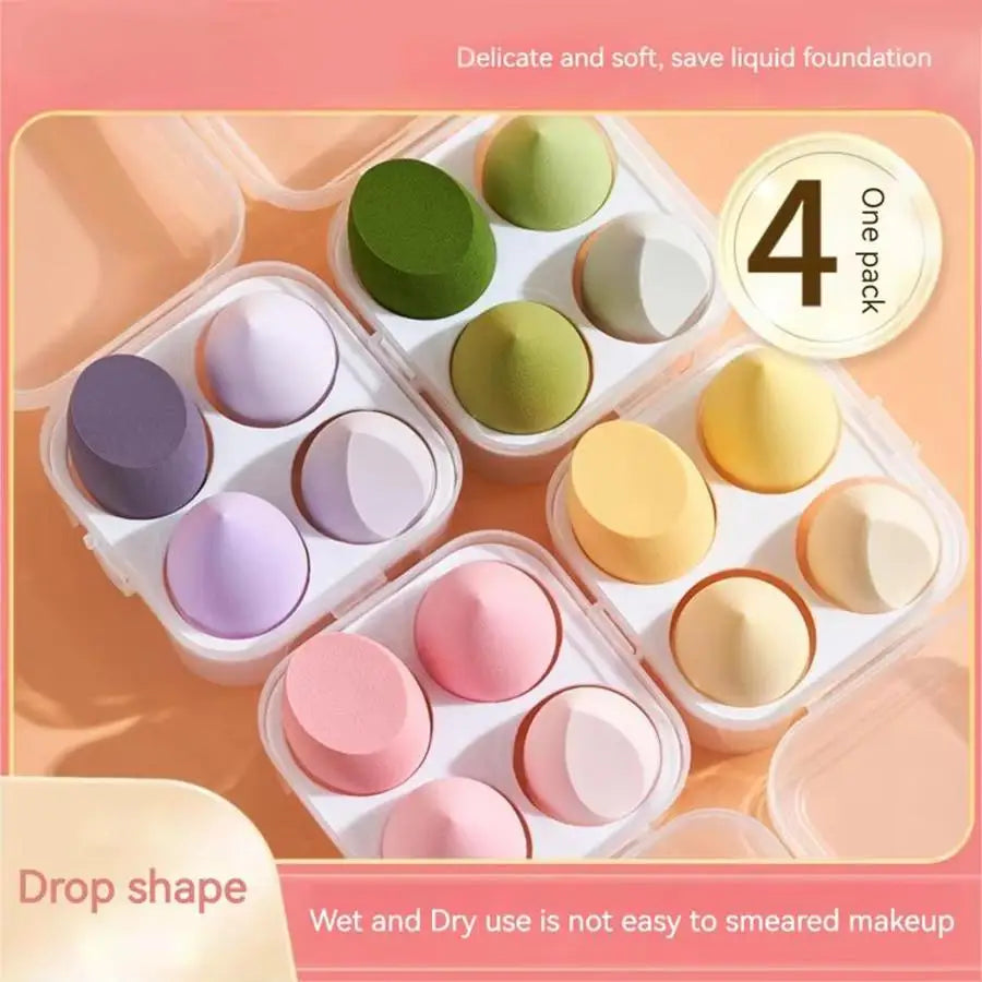 4-Piece Makeup Sponge Beauty Egg Set with Storage Case