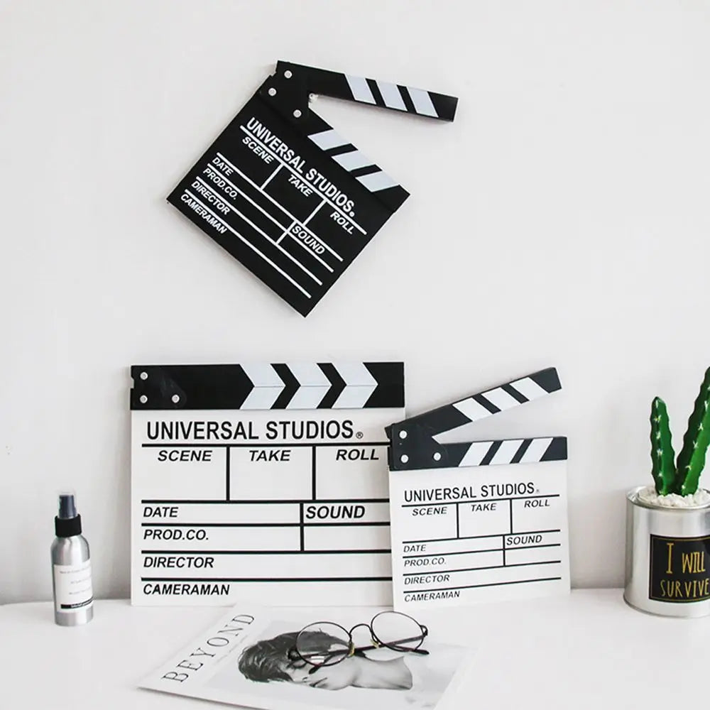 Wooden Director Clapperboard | Film Slate Photography Prop 30x27cm