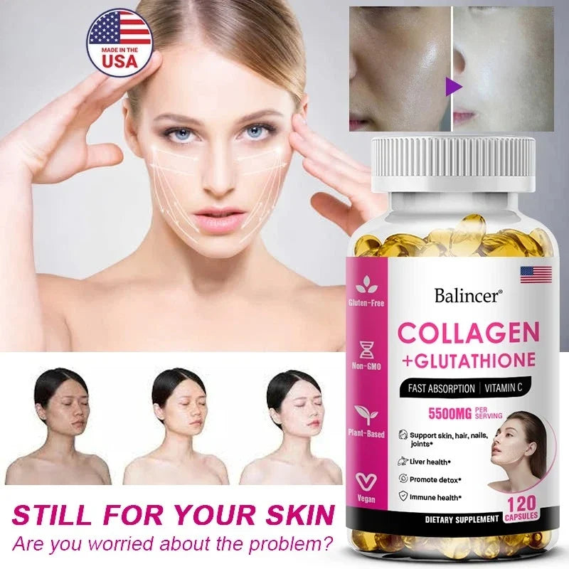 Glutathione & Collagen Capsules | Antioxidant Skin Support