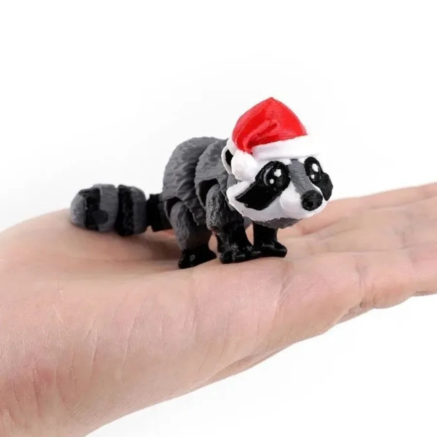 Articulating Animals Christmas Raccoon 3D Printed Articulated Joints