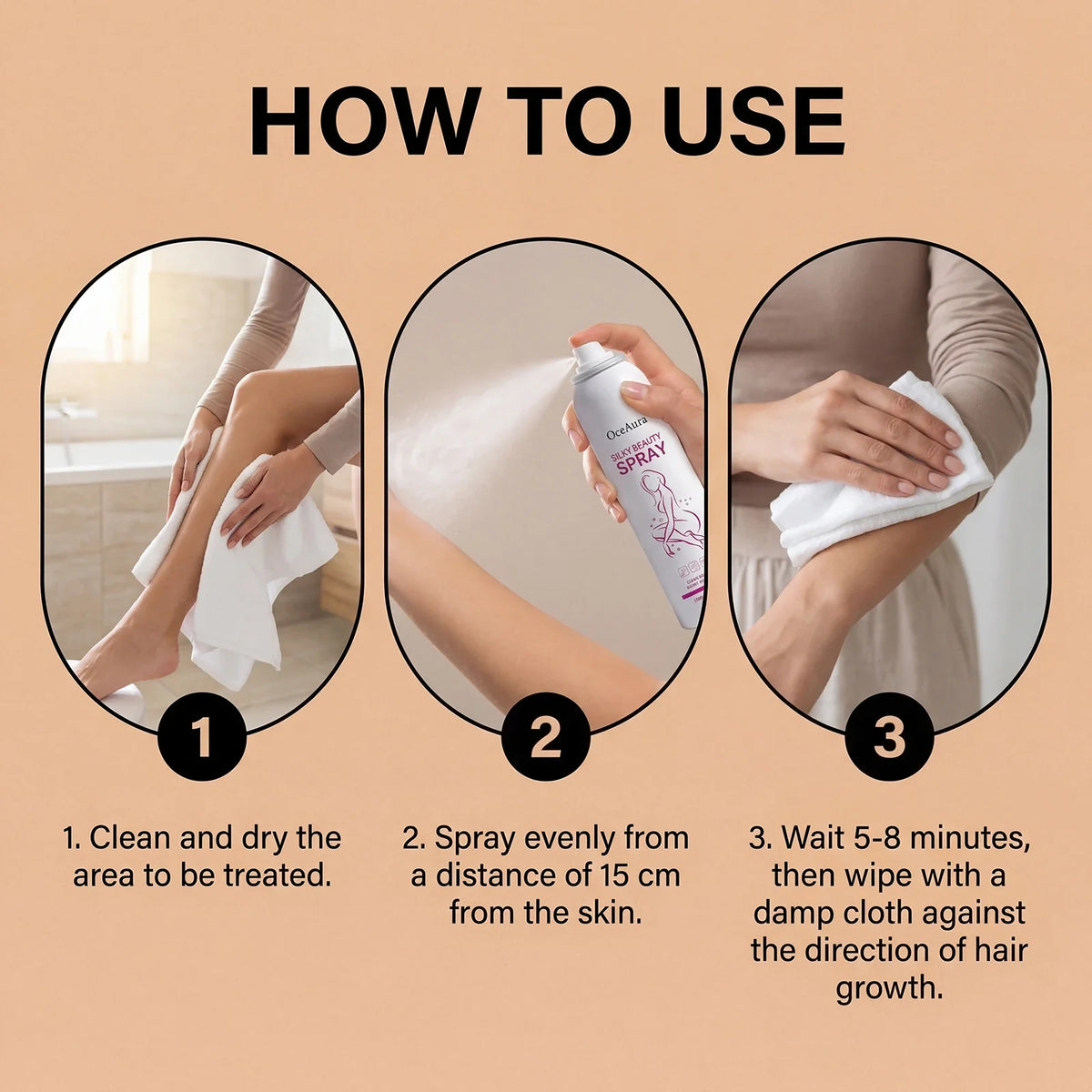 150ml Gentle Hair Removal Spray | Aloe, Glycerin & Pore Care