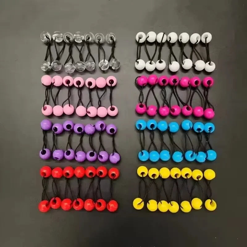 10pcs Elastic Ball Hair Ties for Girls | Colorful Beaded Bobbles