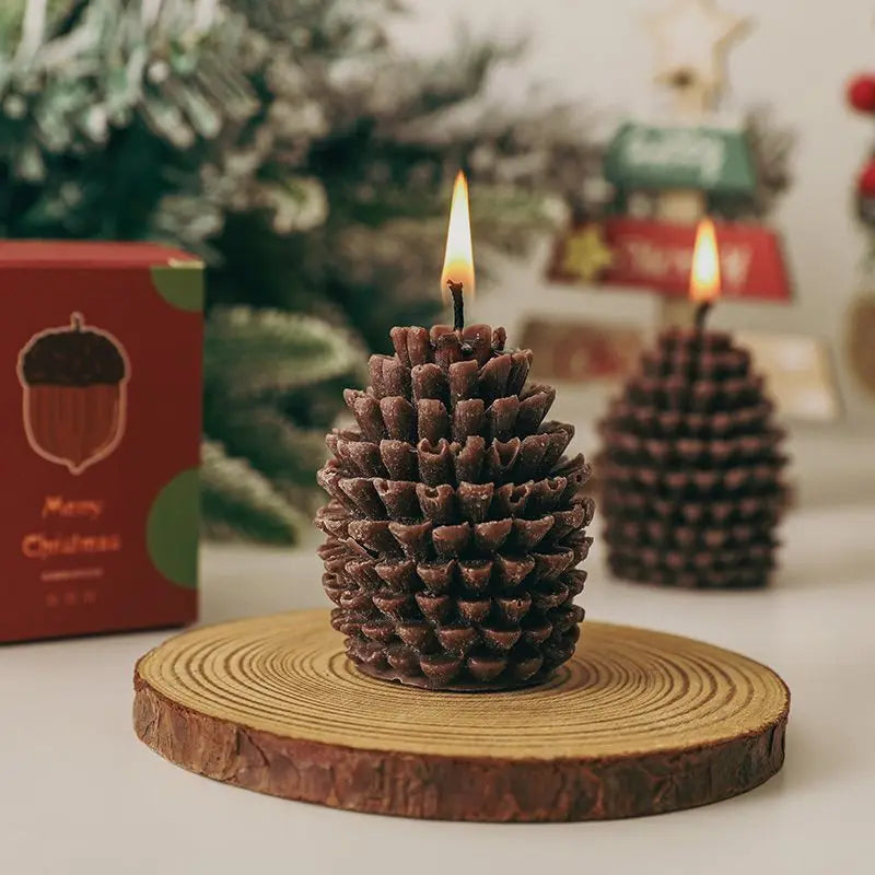 Christmas Pinecone Scented Candles Atmosphere Gifts Handcrafted