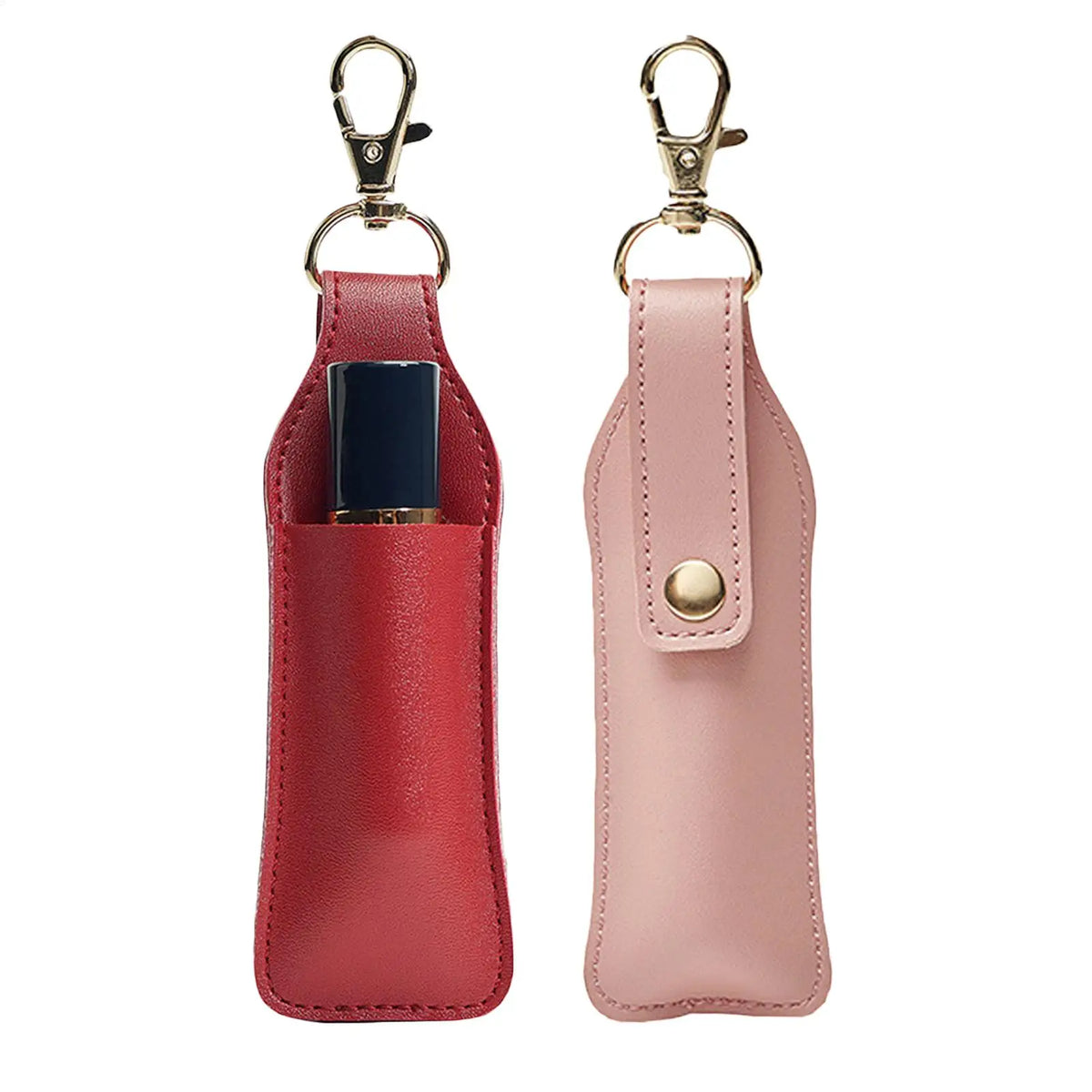 PU Leather Lipstick Holder Keychain | Lip Balm Pouch for Women