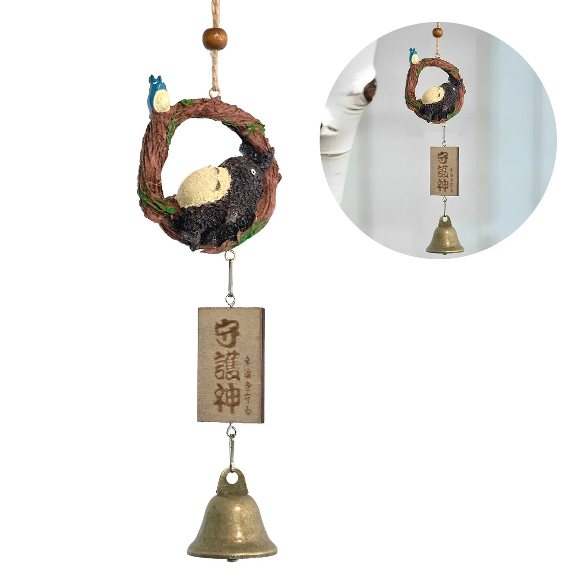 Japanese Copper Furin Wind Chime – Sleepy Cat Outdoor Bell Décor