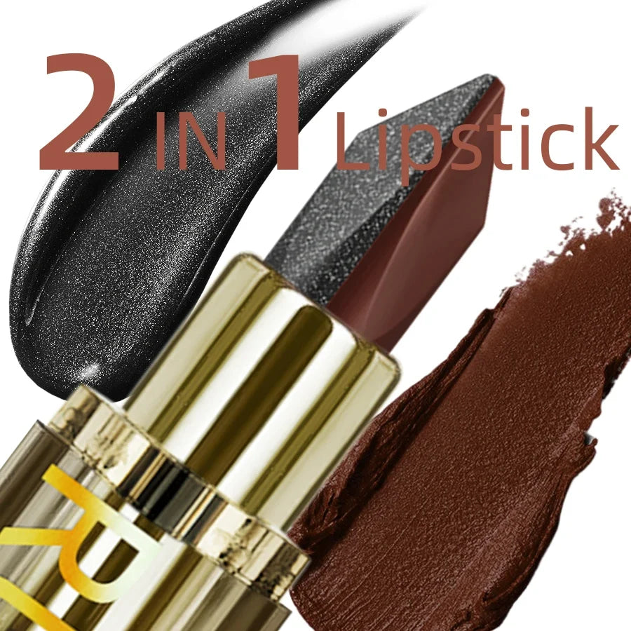 KAFURUX Two-Tone Lipstick | Waterproof Glitter & Matte Lip Tint