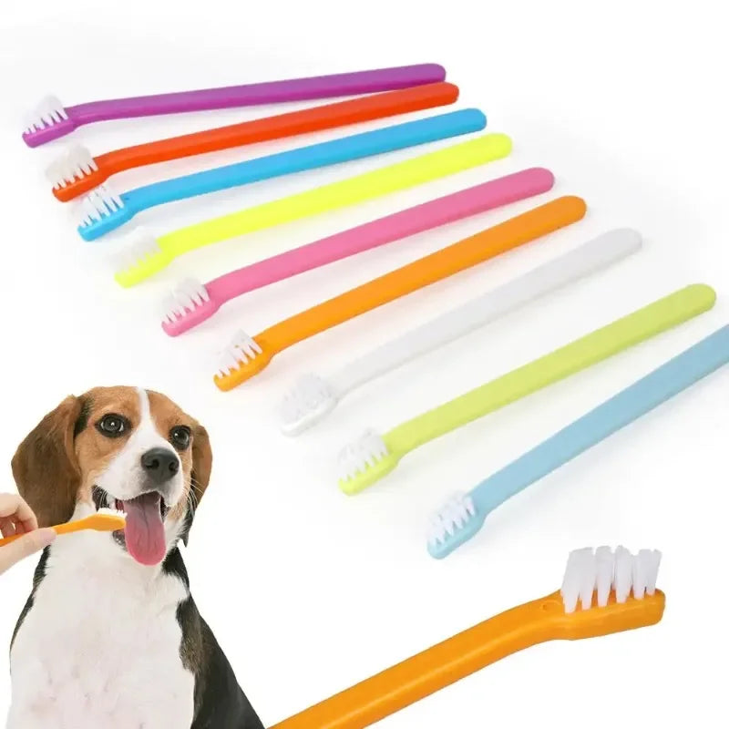 Pet Dog & Cat Toothbrush – 3-Head Dental Cleaning Tool