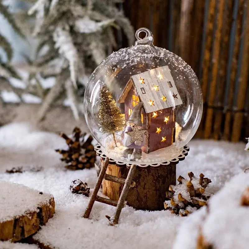 Christmas Micro Landscape Glass Ball Condole Tree Hanging Light