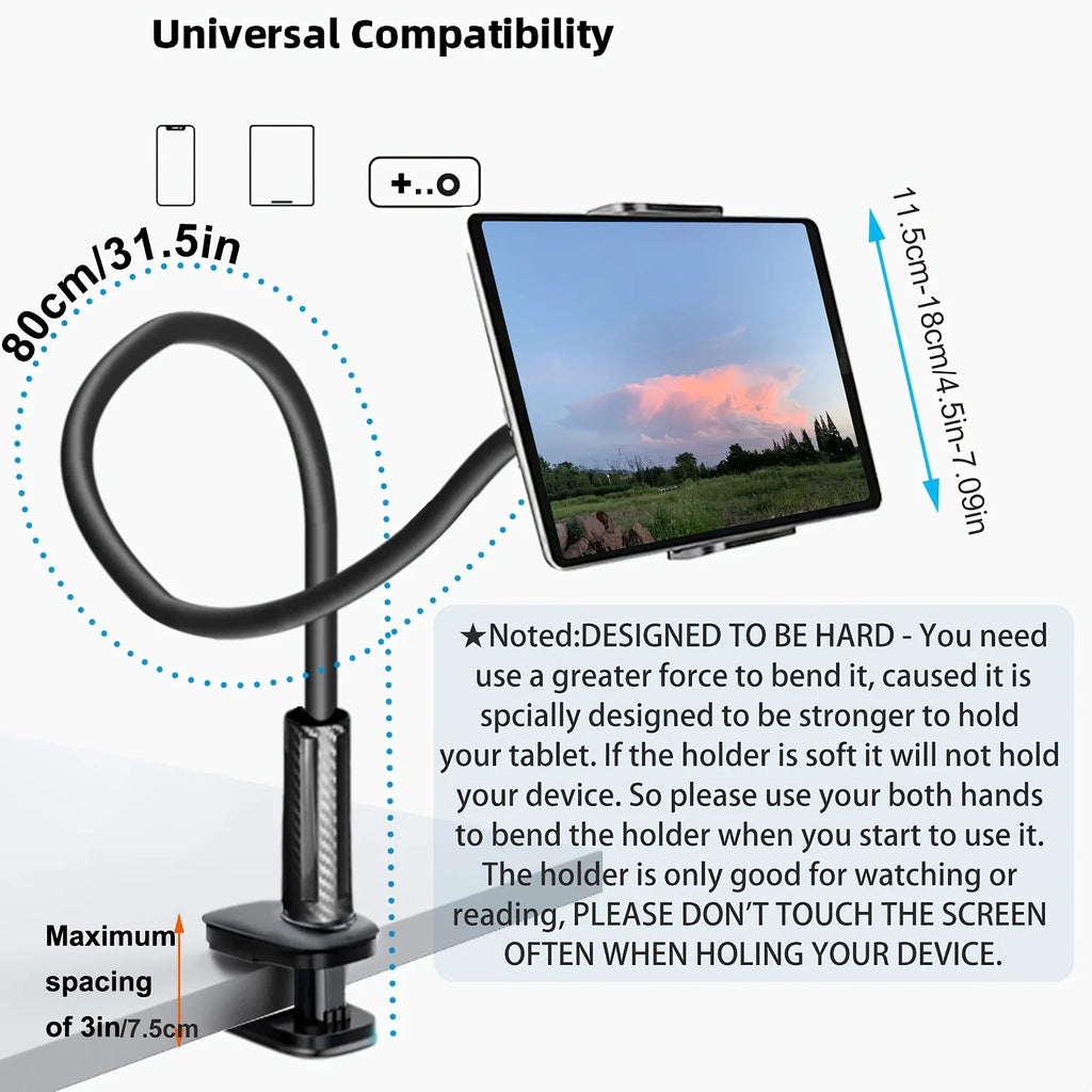 Universal 360-Degree Rotating Tablet Phone Holder Adjustable Spiral