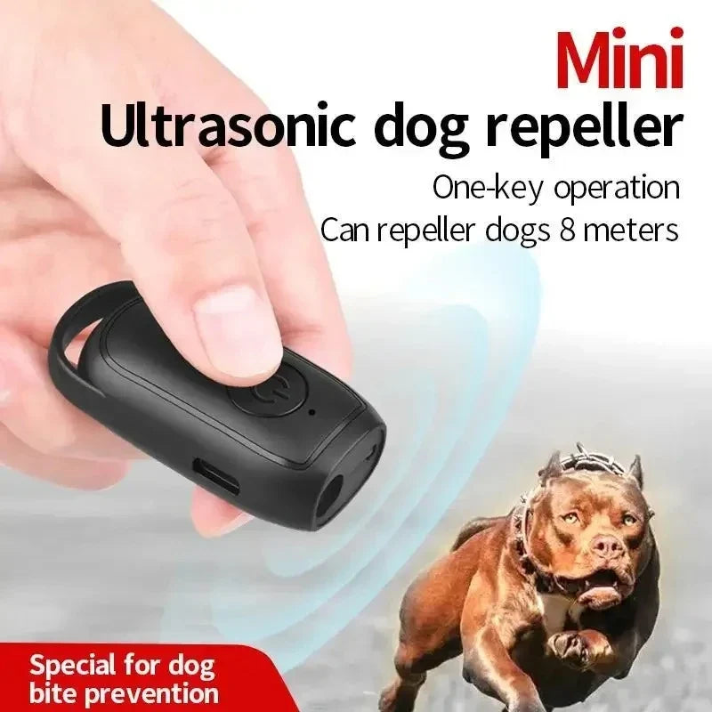 Ultrasonic Dog Bark Deterrent – USB Rechargeable & LED Light