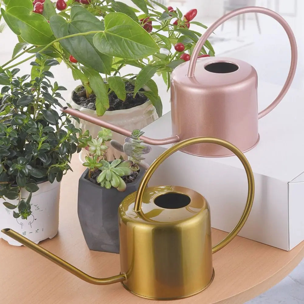 Stainless Steel Watering Can 1.3L Long Nozzle Spray Kettle