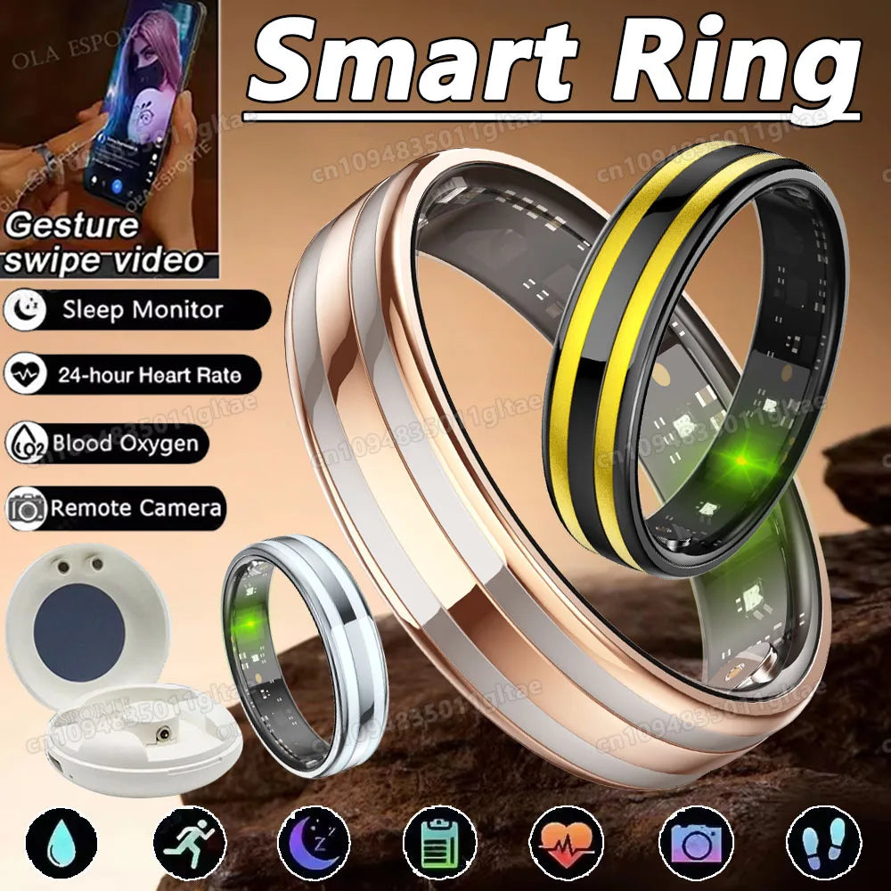 Gesture Sensing Smart Ring Health Monitor Outdoor Waterproof Real HRV